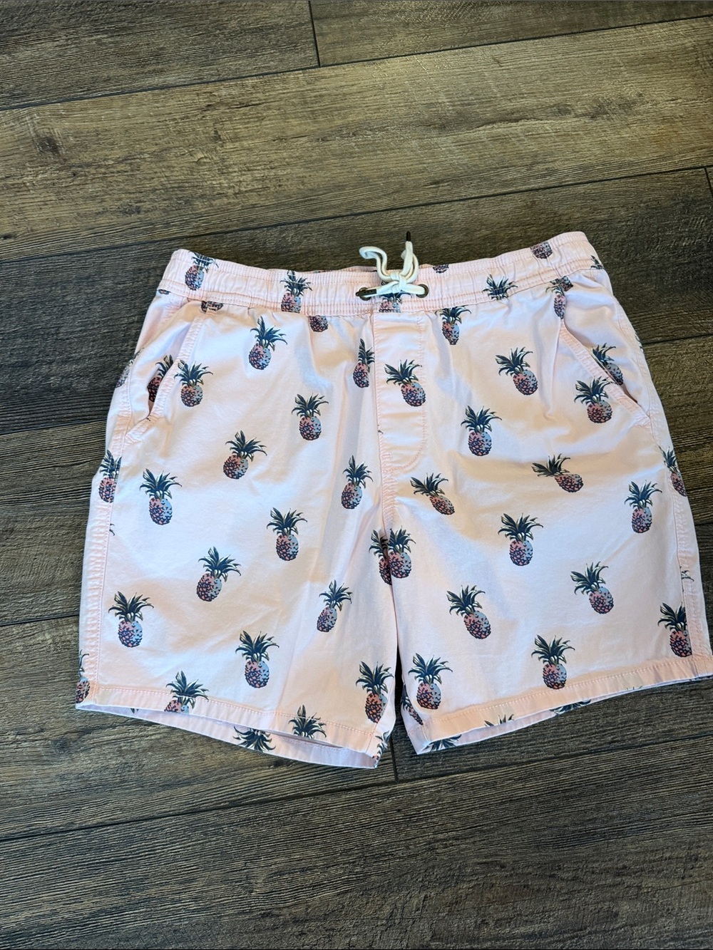 Hollister Light Pink Pineapple Swim Trunks
